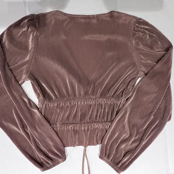 ZARA Coklat Pleated Blouse - Picture 3 of 4